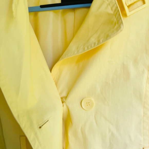 GEORGE Yellow Double-Breasted Trench Coat Belted Cotton Windbreaker Jacket L - Picture 13 of 17